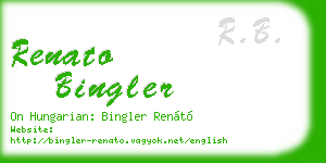 renato bingler business card